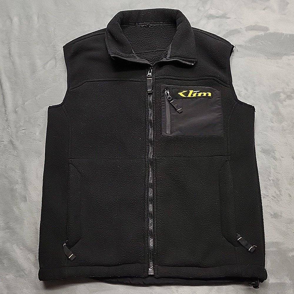 Klim Jacket Mens M Black Fleece Full Zip Vest Technical Moto Snowmobile Gear